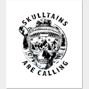 Funny Skulltains Are Calling Snowboarding Vintage Posters and Art